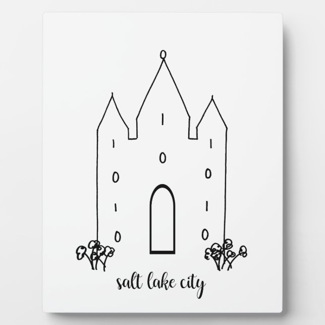 salt lake city utah temple simple modern plaque (Front)