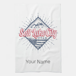 Salt Lake City Utah United States Mountains USA Tea Towel