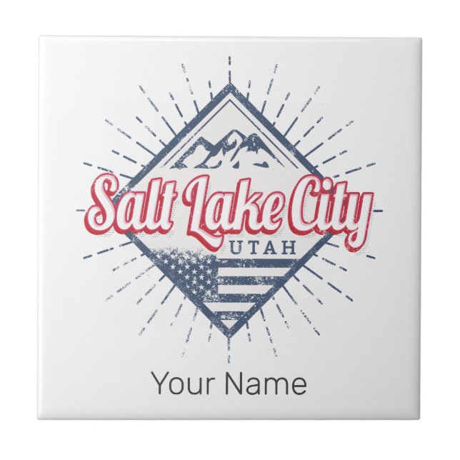 Salt Lake City Utah United States Mountains USA Tile (Front)