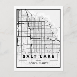 Salt Lake City Utah USA Travel City Map Postcard