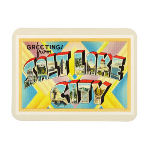 Salt Lake City Utah UT Old Vintage Travel Souvenir Magnet
