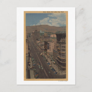 Salt Lake City, Utah - View of Main St. Postcard