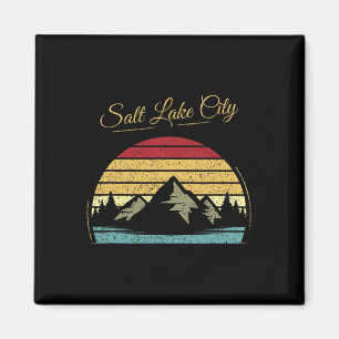Salt Lake City Utah - Vintage Hiking Outdoors Natu Magnet