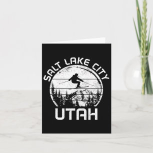 Salt Lake City Utah Vintage Winter Sports Ski Snow Card