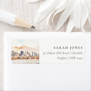 Salt Lake City, Utah Watercolor Landscape Address