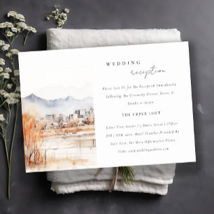 Salt Lake City Utah Watercolor Wedding Reception Enclosure Card