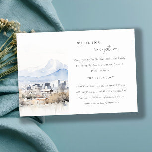 Salt Lake City Utah Watercolor Wedding Reception Enclosure Card