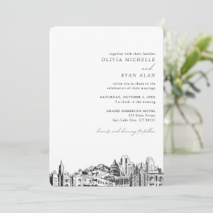 Salt Lake City Wedding Elegant Skyline Invitation