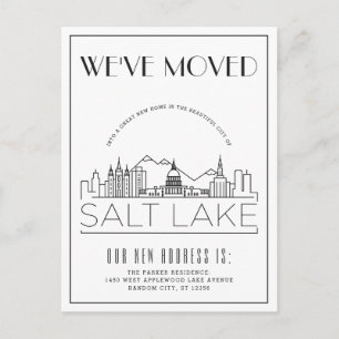 Salt Lake Modern Deco   Change of Address Announcement Postcard
