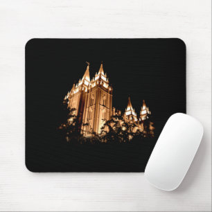 Salt Lake Temple at Night Mouse Mat