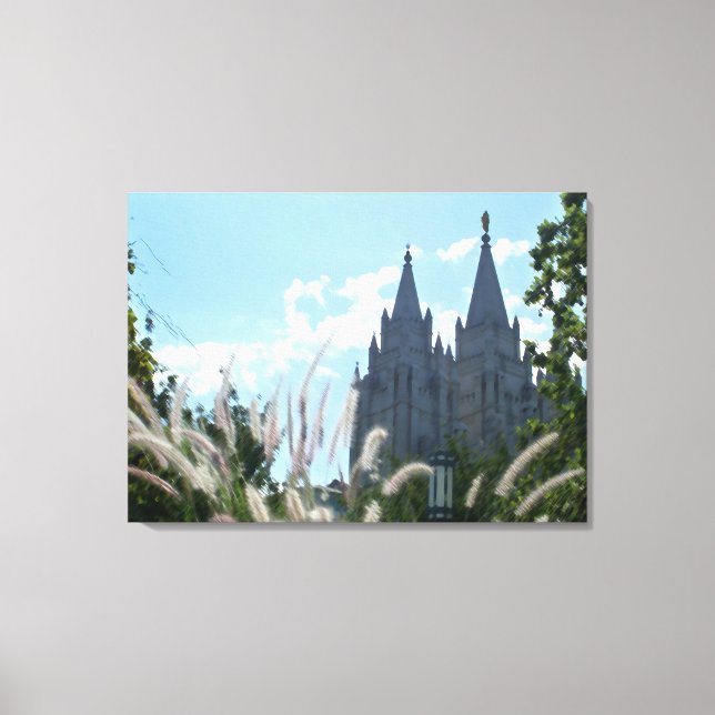 Salt Lake Temple (painted) Canvas Print (Front)