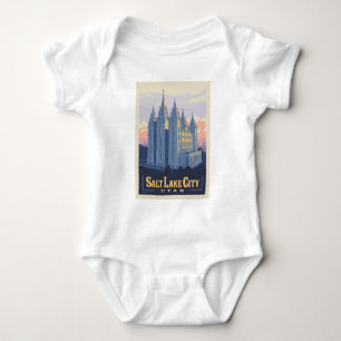 Salt Lake Temple   Salt Lake City, Utah Baby Bodysuit