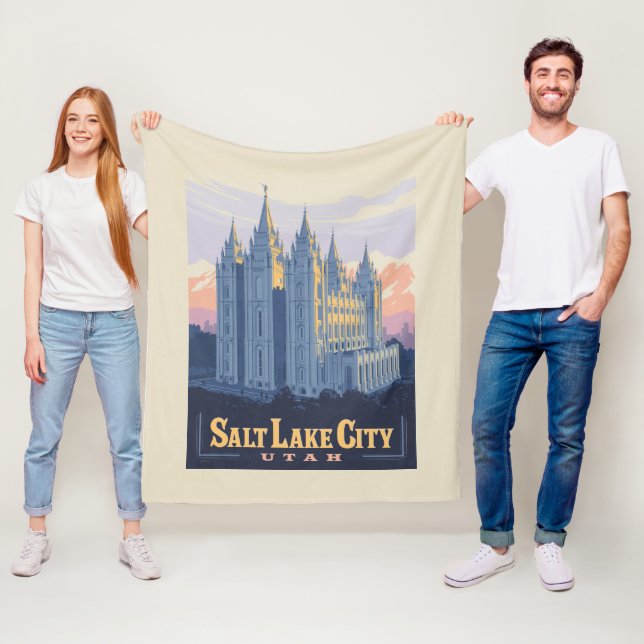 Salt Lake Temple | Salt Lake City, Utah Fleece Blanket (In Situ)