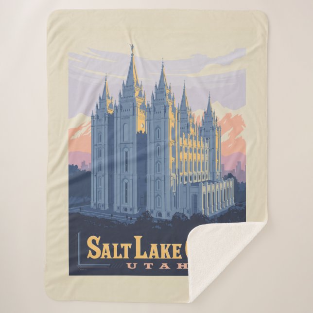 Salt Lake Temple | Salt Lake City, Utah Sherpa Blanket (Front)