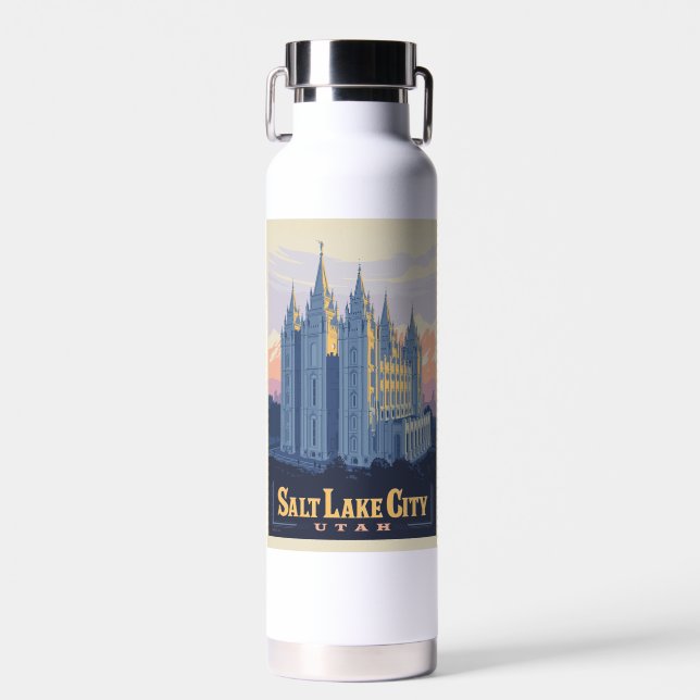 Salt Lake Temple | Salt Lake City, Utah Water Bottle (Front)