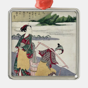 Salt Maidens on the Tago-no-ura Beach Metal Tree Decoration