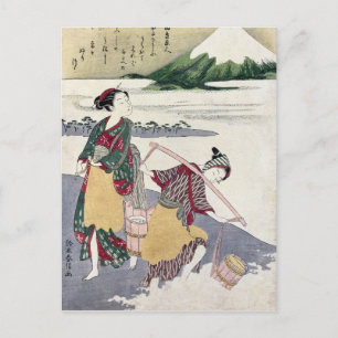 Salt Maidens on the Tago-no-ura Beach Postcard