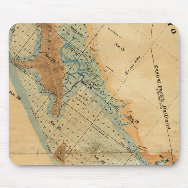 Salt marsh and tide lands map mouse mat (Front)