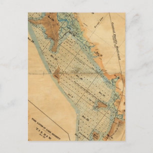 Salt marsh and tide lands map postcard