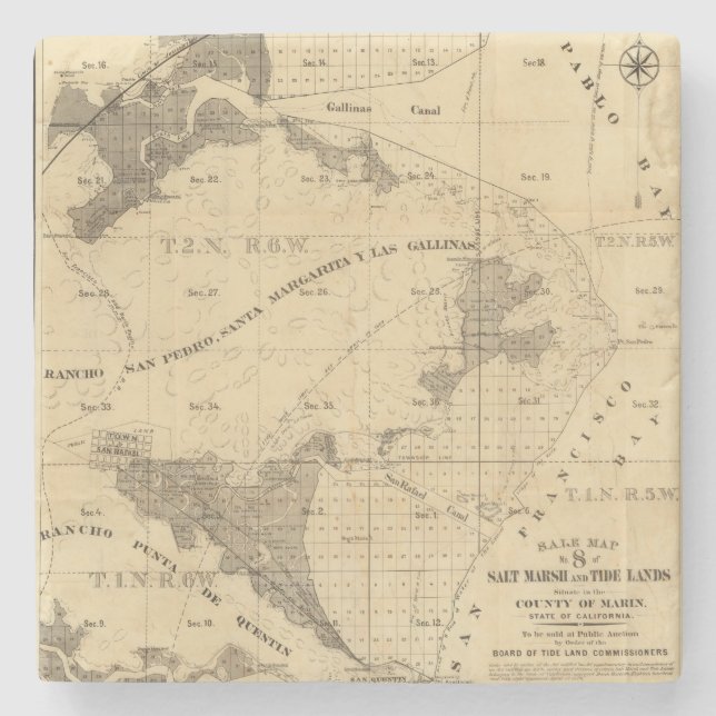 Salt marsh and tide lands stone coaster (Front)