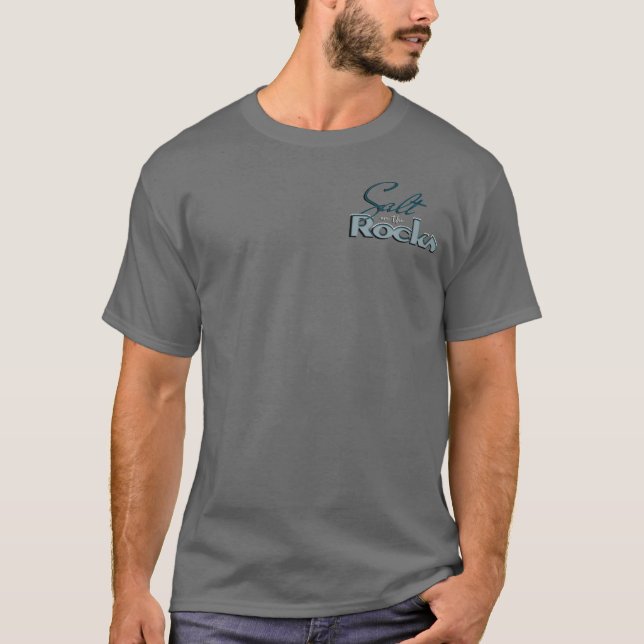 Salt on the Rocks Dark T Shirt (Front)