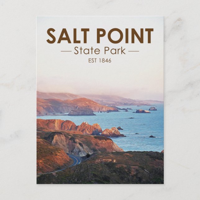 Salt Point State Park California Watercolor Postcard (Front)