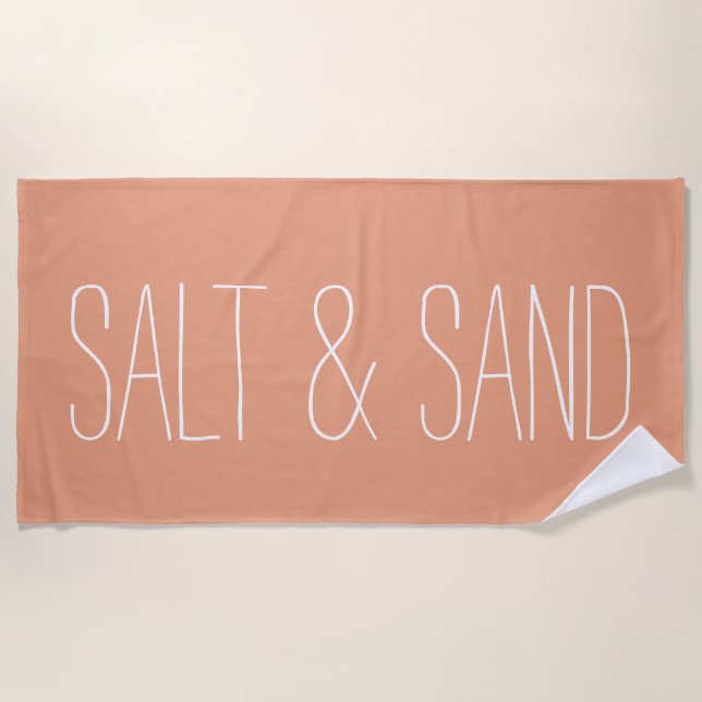 Salt & Sand Minimal Beach Towel Modern Aesthetic (Front)