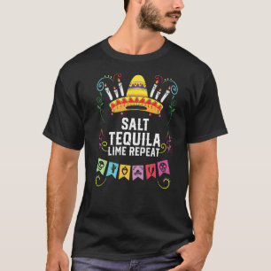 Salt Tequila Lime Repeat Alcoholic Tequila Drinker T-Shirt
