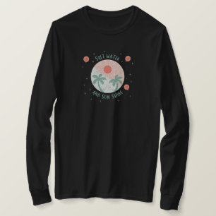 Salt Water and Sun Shine Vintage Beach Palm Tree T-Shirt
