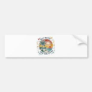 Salt Water and Sun Shine Vintage Tropical Beach Bumper Sticker