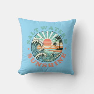 Salt Water and Sunshine Summer Throw Pillow