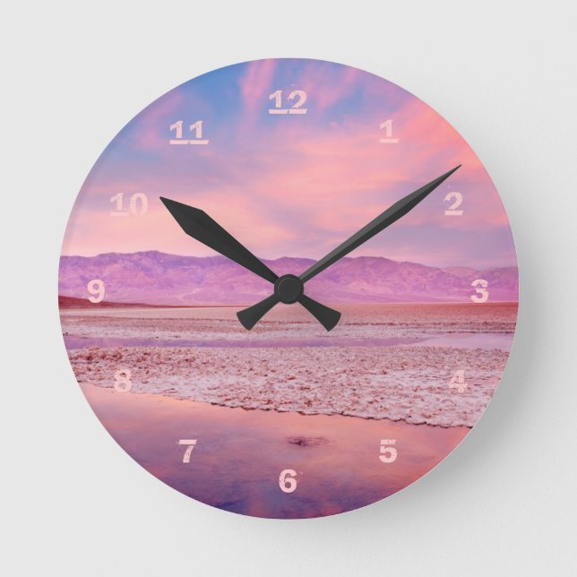 Salt Water Lake Death Valley Round Clock (Front)