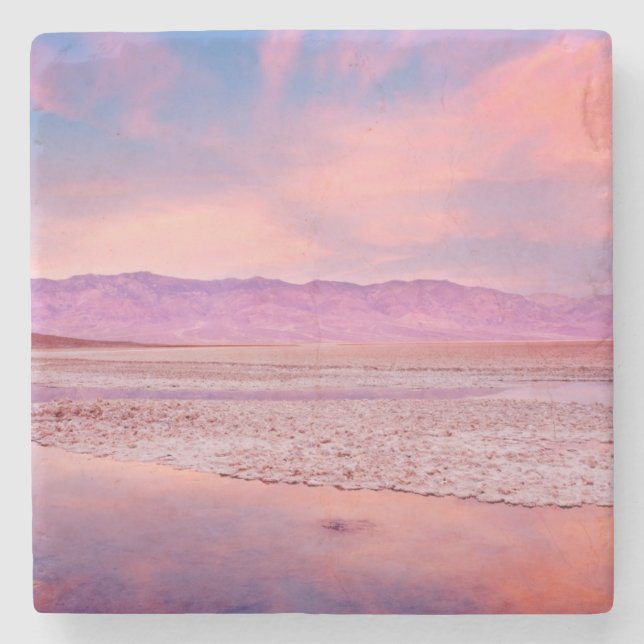 Salt Water Lake Death Valley Stone Coaster (Front)