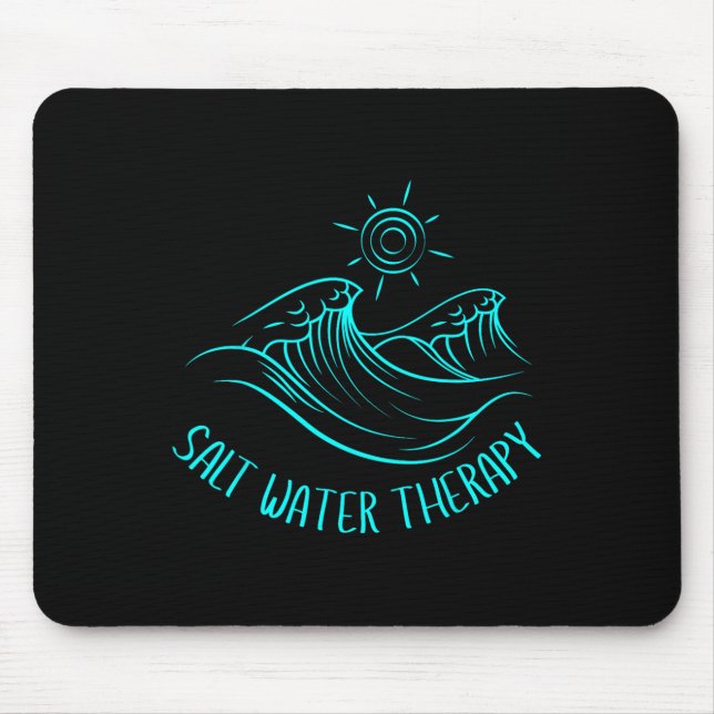 Salt Water Therapy Beach Lover Ocean Waves Summer  Mouse Mat (Front)