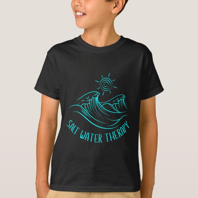 Salt Water Therapy Beach Lover Ocean Waves Summer  T-Shirt (Front)