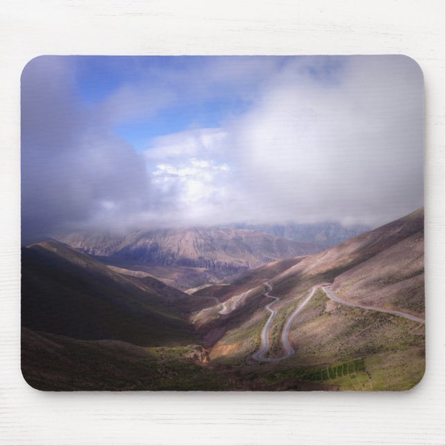 Salta Mountain Serpentine Road With Low Clouds Mouse Mat (Front)