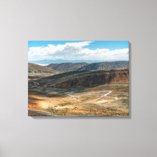 Salta Serpentine Road And Salt Flats In Distance Canvas Print