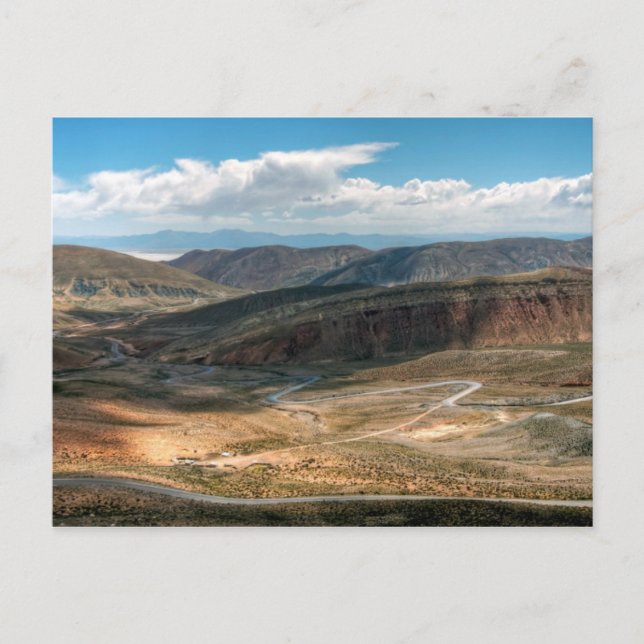 Salta Serpentine Road And Salt Flats In Distance Postcard (Front)