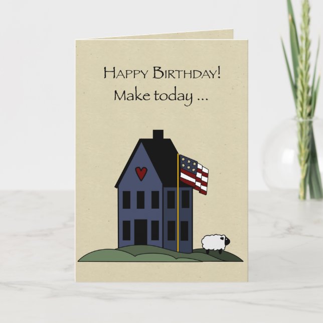 Saltbox Birthday House Card (Front)