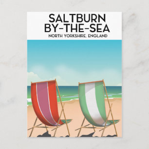 Saltburn-by-the-Sea Vintage poster. Postcard