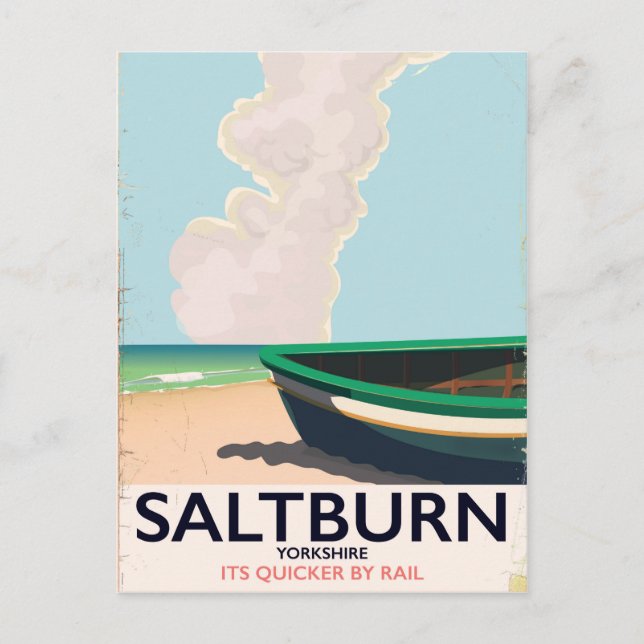 Saltburn - Yorkshire vintage travel poster. Postcard (Front)