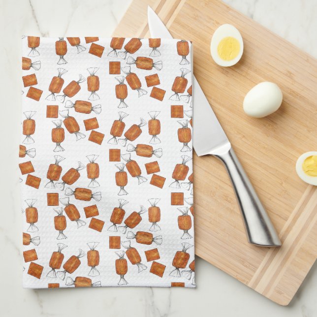 Salted Caramel Candy Candies Sweets Candymaking Tea Towel (Quarter Fold)