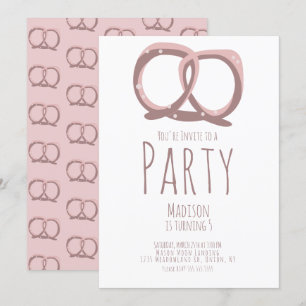 Salted Pretzel Twist Birthday Party Invitation