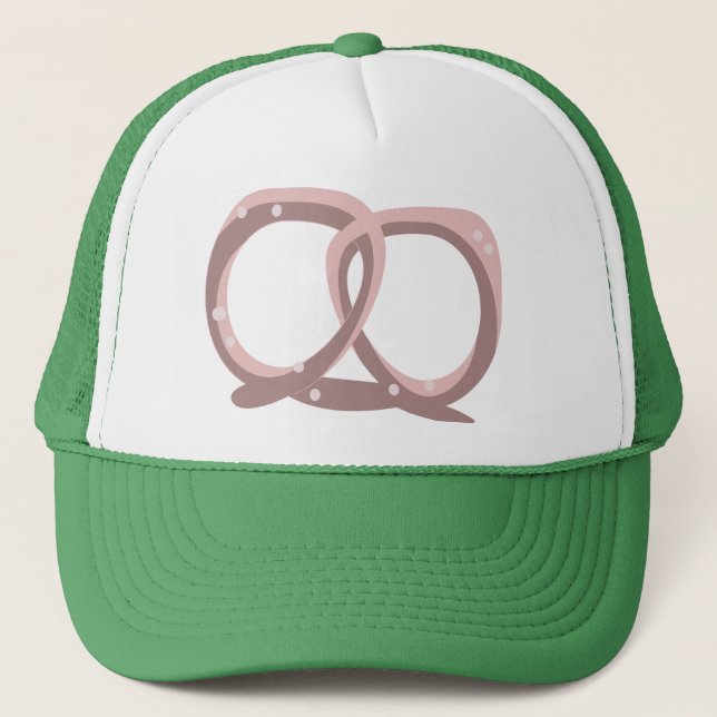 Salted Pretzel Twist Pattern Pink   Trucker Hat (Front)