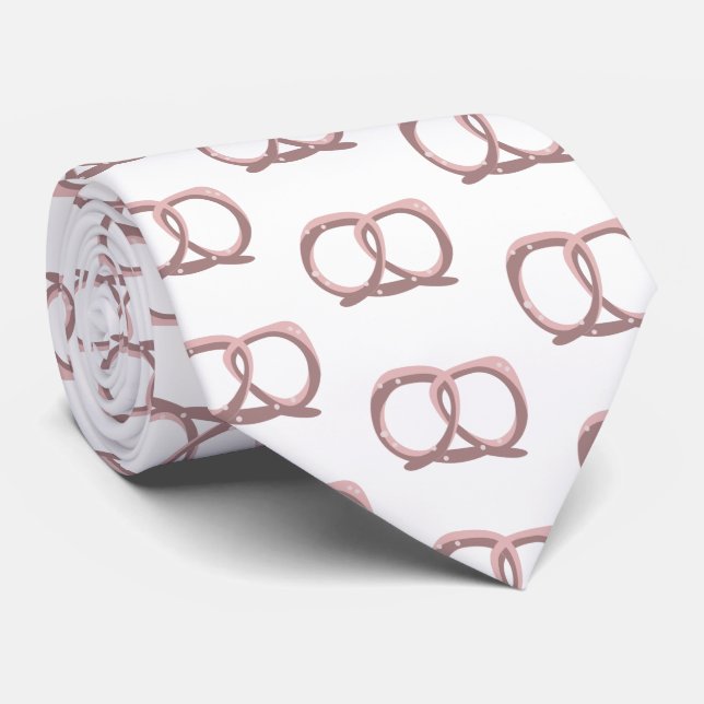 Salted Pretzel Twist Pink  Tie (Rolled)