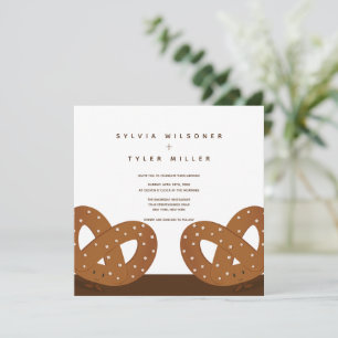 Salted Pretzels Fun Illustrated Wedding Invitation