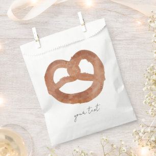 Salted Soft Pretzel Custom Script Handwritten Text Favour Bags