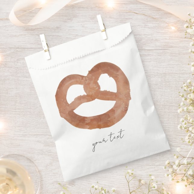 Salted Soft Pretzel Custom Script Handwritten Text Favour Bags (Clipped)
