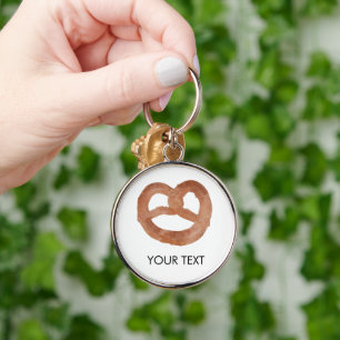 Salted Soft Pretzel Custom Text Key Ring