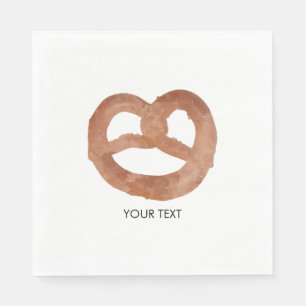 Salted Soft Pretzel Custom Text Napkin